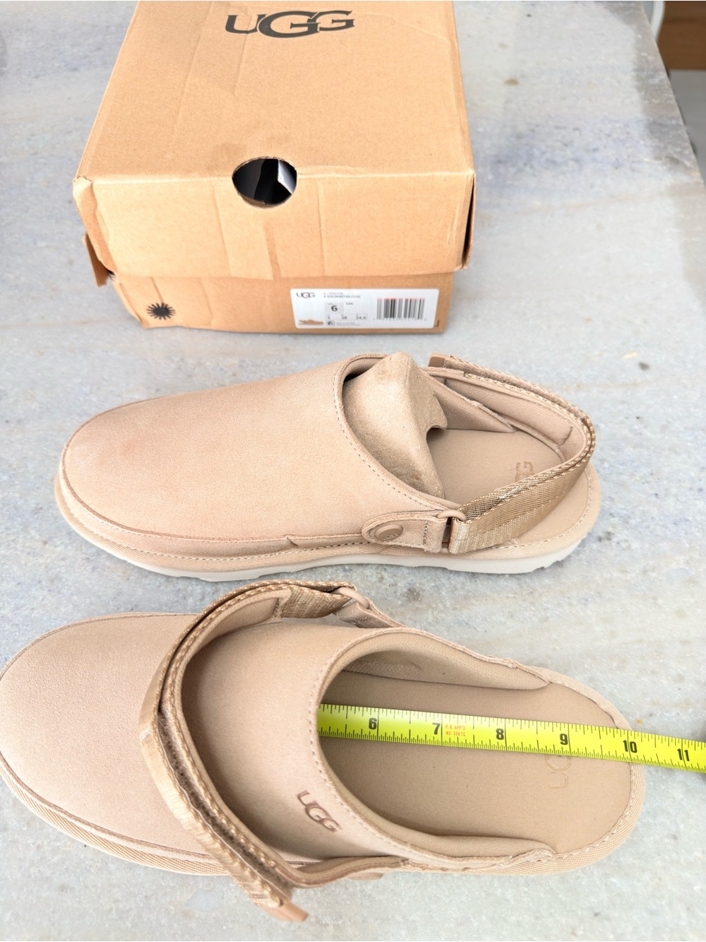 NEW UGG Beige Slip-On Slippers 

Kids size 6 

Woman size 7.5-8
